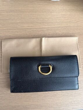 Burberry Black Leather Wallet with Gold Hardware